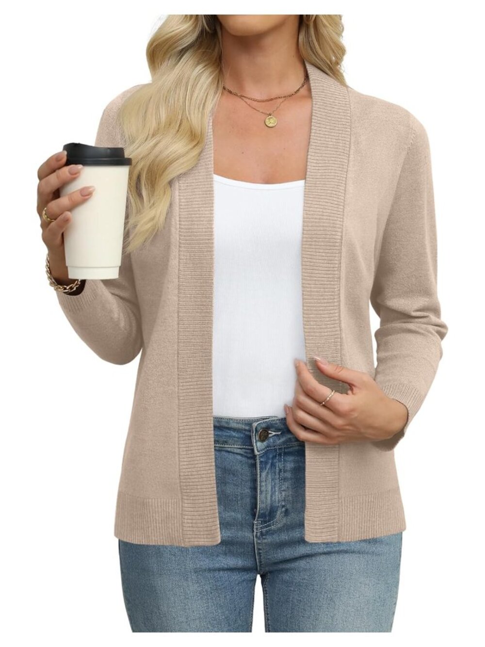 Women's Lightweight Open Front Knit Cardigan Long Sleeve